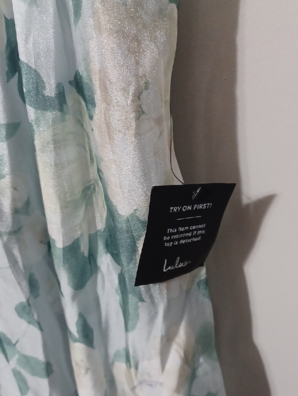 Lulu's Mint Floral Ruffle-Sleeve Maxi Dress. Wedding/Party Dress NWT Sz XL - Picture 3 of 12